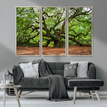 51255351-MGV-CV-36X24-Ancient Tree Wall Art – Majestic Oak Canvas Print, Large Nature Photography, Sacred Forest Landscape Wall Décor, Wisdom Tree