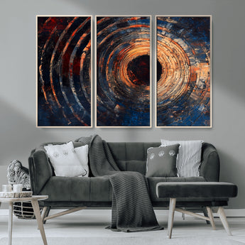 10017879-MGV-CV-36X24-Wood Tree Ring Wall Art Canvas Print, Framed Natural Wood Art Picture Print, Rustic Tree Slice Perfect Rustic Decor Artwork