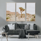 67109959-MGV-CV-36X24-Joshua Tree Wall Art Canvas Print, Framed Neutral Desert Art Picture Print, Earthy Landscape Perfect Neutral Boho Decor Artwork