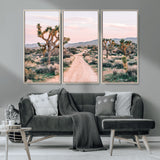 12540952-MGV-CV-36X24-Joshua Tree Park Wall Art Canvas Print, Framed Desert Road Art Picture Print, Sunset Drive Perfect Southwestern Boho Decor Artwork