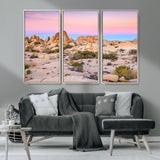 96167137-MGV-CV-36X24-Vibrant Sunset Sky Wall Art Canvas Print, Framed Joshua Tree Art Picture Print, Rugged Terrain Perfect Southwestern Boho Decor