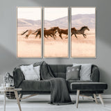 83644685-MGV-CV-36X24-Wild Horse Art Wall Art Canvas Print, Framed Rustic Western Art Picture Print, Desert Horse Scene Perfect Rustic Western Decor