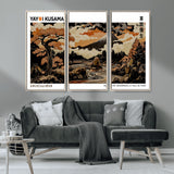 96372548-MGV-CV-36X24-Japanese Landscape Wall Art Print – Mt. Fuji Poster with Bonsai Tree & River, Ukiyo-e Inspired Modern Japanese Artwork, Autumn