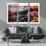 43879290-MGV-CV-36X24-Japanese Abstract Wall Art – Mount Fuji Cherry Blossom Canvas Print, Modern Asian Inspired Landscape Decor for Living Room,