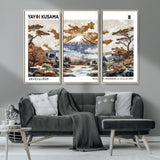 80111817-MGV-FC-48X32-3P_Natural-Japanese Landscape Wall Art – Mount Fuji Autumn Canvas Print, Asian Inspired Nature Decor for Living Room, Bedroom, Office or