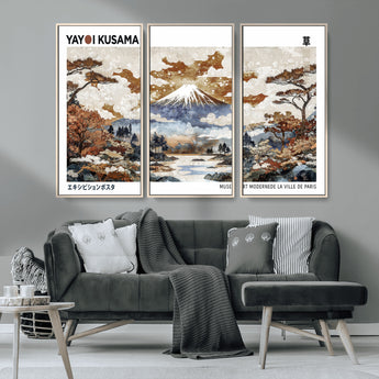 80111817-MGV-FC-48X32-3P_Natural-Japanese Landscape Wall Art – Mount Fuji Autumn Canvas Print, Asian Inspired Nature Decor for Living Room, Bedroom, Office or