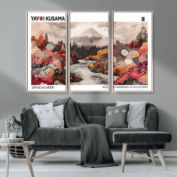 32352074-MGV-CV-36X24-Japanese Landscape Wall Art – Mount Fuji River Canvas Print, Modern Asian Inspired Nature Decor for Living Room, Bedroom, Office
