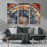 38987581-MGV-CV-36X24-Tree Ring Art Wall Art Canvas Print, Framed Rustic Wall Decor Art Picture Print, Nature Grain Print Perfect Modern Rustic Decor