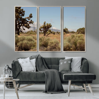 16114018-MGV-CV-36X24-Joshua Tree Wall Art Canvas Print, Framed Desert Landscape Art Picture Print, Mountain Horizon Perfect Southwestern Boho Decor