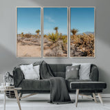 35156165-MGV-CV-36X24-Joshua Tree Wall Art Canvas Print, Framed Desert Landscape Art Picture Print, Warm Earth Tones Perfect Southwestern Minimalist