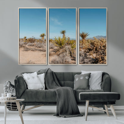 35156165-MGV-CV-36X24-Joshua Tree Wall Art Canvas Print, Framed Desert Landscape Art Picture Print, Warm Earth Tones Perfect Southwestern Minimalist
