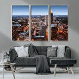 25096967-MGV-CV-36X24-Atlanta Skyline Wall Art – Vibrant Cityscape Canvas Print, Modern Night Lights Urban Decor for Office, Living Room, or Apartment