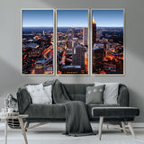 81886632-MGV-CV-36X24-Atlanta Skyline Wall Art – Vibrant City Lights Canvas Print, Modern Urban Cityscape Decor for Living Room, Office, or Apartment