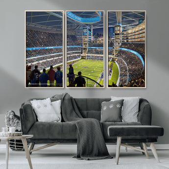 41816511-MGV-CV-36X24-Chicago Dome Stadium Wall Art – Futuristic Football Arena Canvas Print, Modern Sports Fan Decor for Man Cave, Office, Bar, or