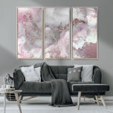 16416-MGV-CV-36X24-Blush Marble Wall Art Canvas Print, Framed Rose Gold Art Picture Print, Pink Cloudy Perfect Modern Glam Decor Artwork