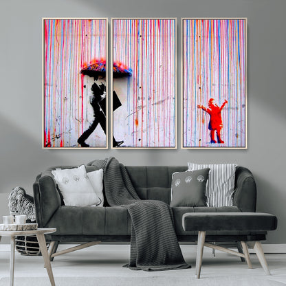 69505-MGV-CV-36X24-Graffiti Girl Wall Art Canvas Print, Framed Urban Contrast Art Picture Print, Vibrant Graffiti Perfect Urban Pop Decor Artwork