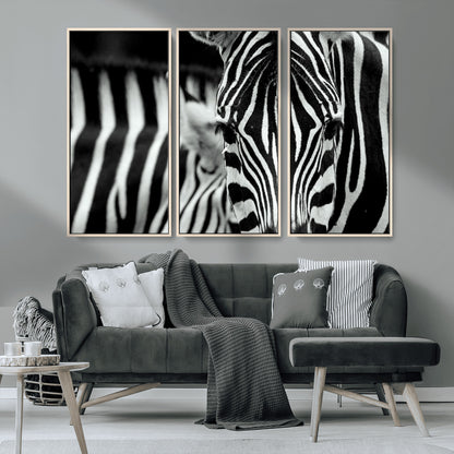 43631-MGV-CV-36X24-Black and White Zebra Wall Art – Modern Animal Print Canvas Artwork for Living Room, Bedroom, or Office Decor