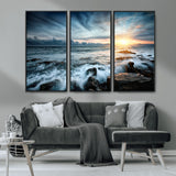 33428-MGV-CV-36X24-Ocean Sunrise Wall Art – Serene Seascape Canvas Print, Coastal Home or Office Decor, Perfect for Living Room, Bedroom, or Study