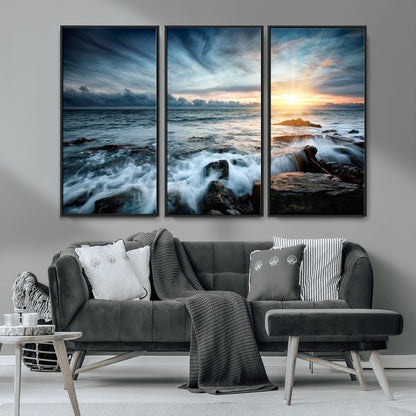 33428-MGV-CV-36X24-Ocean Sunrise Wall Art – Serene Seascape Canvas Print, Coastal Home or Office Decor, Perfect for Living Room, Bedroom, or Study