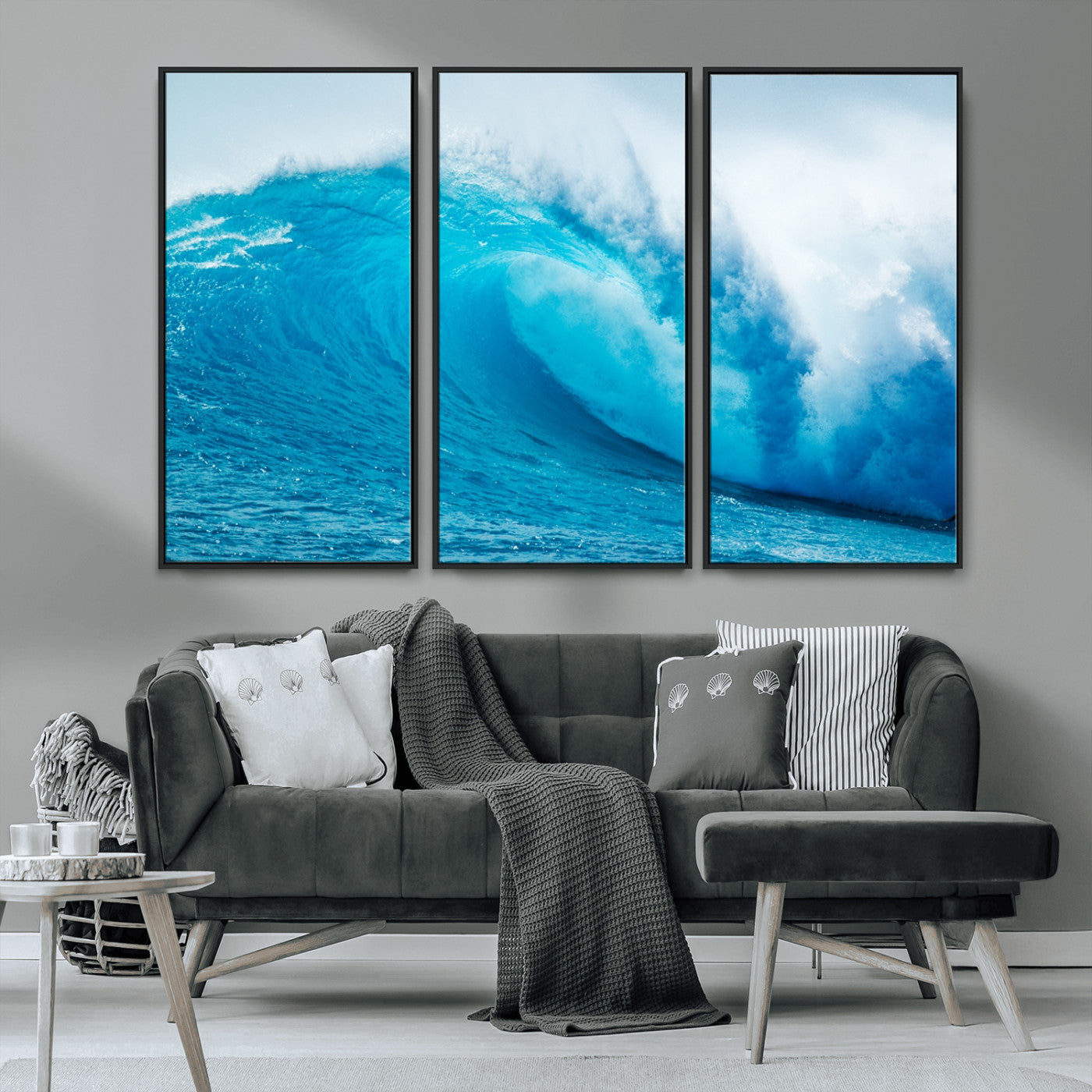 13117-MGV-CV-36X24-Ocean Wave Wall Art – Dynamic Blue Surf Canvas Print, Coastal Beach Decor for Living Room, Bathroom, Office, or Beach House
