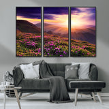 49741-MGV-CV-36X24-Mountain Sunrise Wall Art – Vibrant Floral Landscape Canvas Print, Nature Home Decor for Living Room, Bedroom Office or Cabin