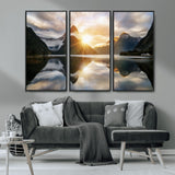 78842-MGV-CV-36X24-Sunrise Mountain Reflection Wall Art – Stunning Nature Landscape Canvas Print for Home, Office, Living Room or Relaxing Space