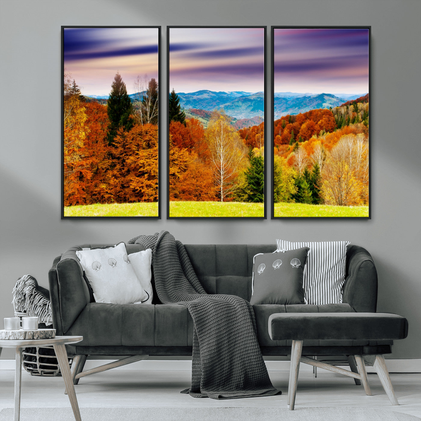 58007-MGV-CV-36X24-Autumn Mountain Landscape Wall Art – Stunning Fall Forest Canvas Print, Cozy Nature Decor for Home or Office