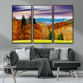 58007-MGV-CV-36X24-Autumn Mountain Landscape Wall Art – Stunning Fall Forest Canvas Print, Cozy Nature Decor for Home or Office