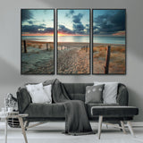 25788-MGV-CV-36X24-Sunset Beach Path Wall Art – Scenic Coastal Dunes and Ocean Canvas Print, Tranquil Seaside Landscape Decor for Living Room or