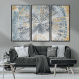 17631-MGV-CV-36X24-Radiant Burst Wall Art – Abstract Sunburst Canvas Print in Blue and Gold, Modern Geometric Painting for Living Room, Office or