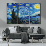 39177-MGV-CV-36X24-Starry Night Wall Art – Vincent van Gogh Famous Painting Canvas Print, Timeless Starry Sky Decor for Living Room, Bedroom or