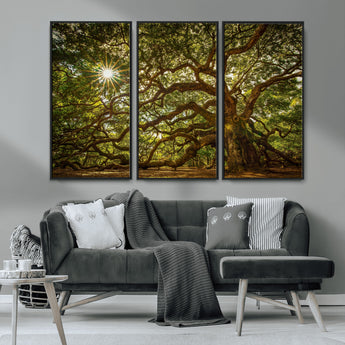57983-MGV-CV-36X24-Angel Oak Tree Wall Art Canvas Print, Framed Oak Tree Art Picture Print, Angel Oak Perfect Rustic Nature Decor Artwork