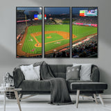 93707-MGV-CV-36X24-Los Angeles Stadium Wall Art Canvas Print, Framed Angel Stadium Field Art Picture Print, Anaheim Stadium Perfect Sports Room Decor