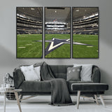 14834-MGV-CV-36X24-Dallas Att Stadium Wall Art Canvas Print, Framed Texas NFL Stadium Art Picture Print, American Football Stadium Perfect Sports