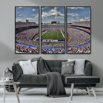 76491-MGV-CV-36X24-Buffalo Bills Stadium Wall Art Canvas Print, Framed Bills Stadium Art Picture Print, Highmark Stadium Perfect Sport Room Decor