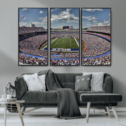 76491-MGV-CV-36X24-Buffalo Bills Stadium Wall Art Canvas Print, Framed Bills Stadium Art Picture Print, Highmark Stadium Perfect Sport Room Decor