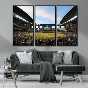92672-MGV-CV-36X24-Chase Field Stadium Wall Art Canvas Print, Framed Arizona Stadium Art Picture Print, Chase Stadium Perfect Sports Room Decor