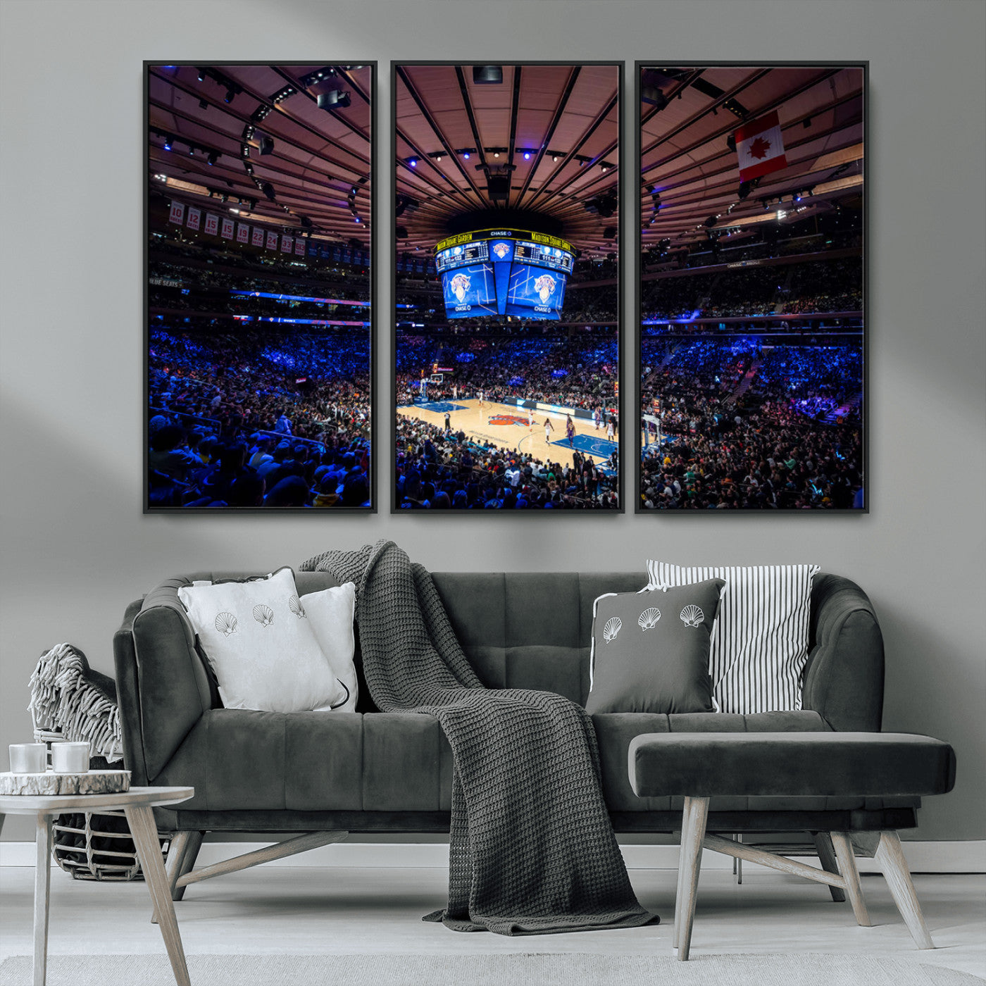 20491-MGV-CV-36X24-Madison Square Garden Wall Art Canvas Print, Framed New York Stadium Art Picture Print, MSG Stadium Perfect Sport Room Decor