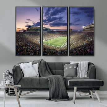 50825-MGV-CV-36X24-Notre Dame Stadium Wall Art Canvas Print, Framed Indiana Stadium Art Picture Print, Football Stadium Perfect Sports Room Decor