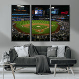 83979-MGV-FC-48X32-3P_Black-RingCentral Coliseum Wall Art Canvas Print, Framed Oakland A's Stadium Art Picture Print, RingCentral Coliseum Field Perfect Sport