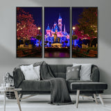 79435-MGV-CV-36X24-Disney Castle Wall Art Canvas Print, Framed Magic Kingdom Art Picture Print, Disney World Perfect Child Room Decor Artwork