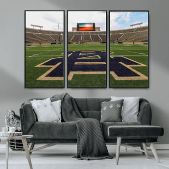 52835-MGV-CV-36X24-Notre Dame Stadium Wall Art Canvas Print, Framed Indiana Stadium Art Picture Print, Notre Dame Field Perfect Sport Room Decor