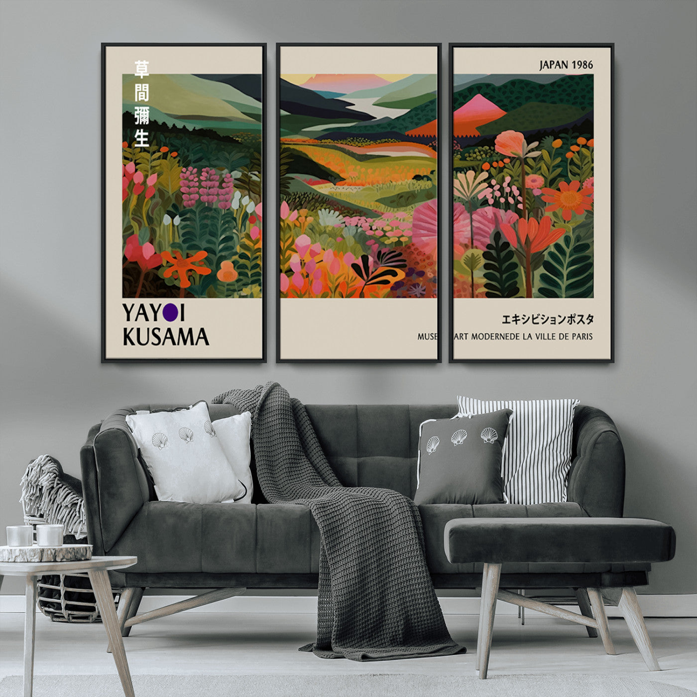 75719-MGV-CV-36X24-Botanical Mountain Valley Wall Art – Panoramic Nature Canvas Print, Vibrant Floral Field Artwork for Living Room, Bedroom, Office,