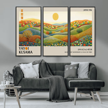 33864-MGV-CV-36X24-Pointillism Yayoi Wall Art Canvas Print, Framed Yayoi Kusama Art Picture Print, Yayoi Kusama Dot Perfect Abstract Nature Decor