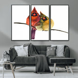 67752-MGV-CV-36X24-Cardinal Couple Wall Art – Male and Female Cardinal Canvas Print, Romantic Bird Artwork for Nature Lovers, Living Room, Bedroom,
