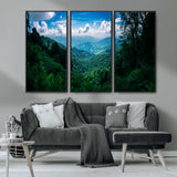 74439378-MGV-CV-36X24-Tropical Jungle Wall Art Canvas Print, Framed Lush Valley Art Picture Print, Forest Mountains Perfect Tropical Wilderness Decor