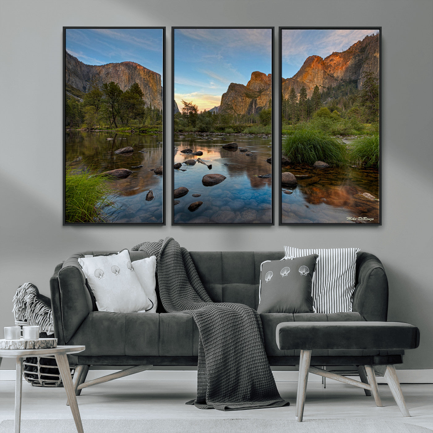 55893831-MGV-FC-48X32-3P_Black-Yosemite Valley Wall Art Canvas Print, Framed El Capitan Art Picture Print, Sierra Landspace Perfect Rustic Nature Decor Artwork