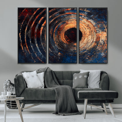 10017879-MGV-CV-36X24-Wood Tree Ring Wall Art Canvas Print, Framed Natural Wood Art Picture Print, Rustic Tree Slice Perfect Rustic Decor Artwork