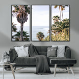 51404565-MGV-CV-36X24-Palm Trees Wall Art Canvas Print, Framed Ocean Breeze Art Picture Print, Coastal View Perfect Tropical Coastal Decor Artwork