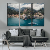 20321590-MGV-CV-36X24-Amalfi Coast Wall Art Canvas Print, Framed Italy Travel Art Picture Print, Mediterranean Landscape Perfect Mediterranean Coastal